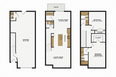 Riverwalk Townhomes 2 Bedroom 2D Floor Plan